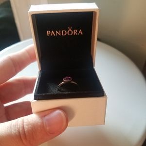 Pandora amethyst February droplet ring